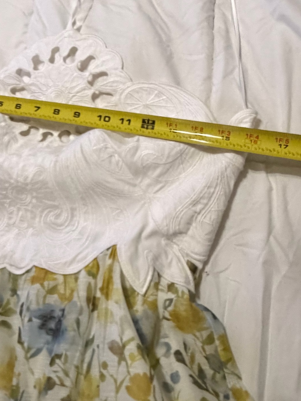 Sunlit Floral Tiered Maxi Dress - White & Yellow - Picture 7 of 12